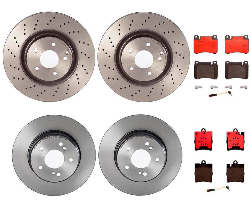 Mercedes Brakes Kit - Pads & Rotors Front and Rear (330mm/290mm) (Ceramic) 210423101264 - Brembo 4015166KIT